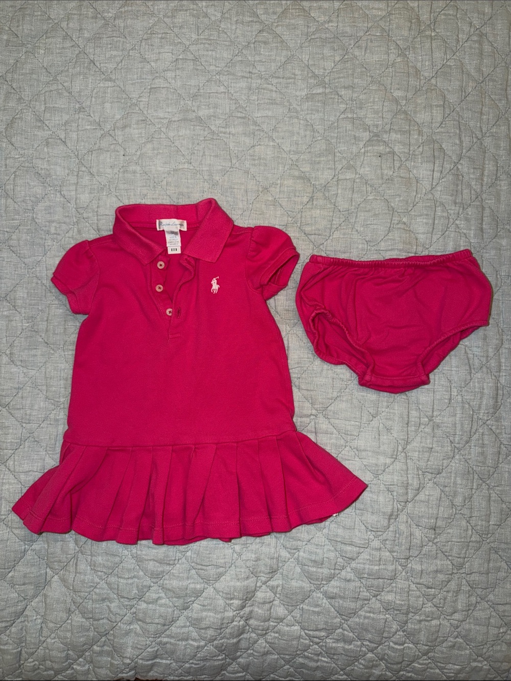 Ralph Lauren Toddler Polo Dress and Bloomers in Fuchsia